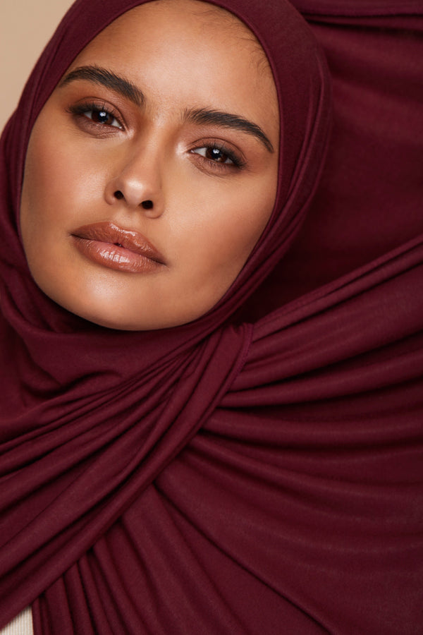 Écharpe Hijab Jersey Pour Femme - 95% Coton, 5% Lycra, Dimensions 170x70 Cm, Opaque, Confortable, Facile à Porter