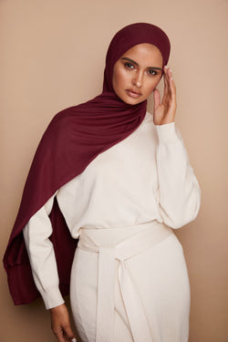 Burgundy Jersey Hijab | VOILE CHIC | Jersey Hijab