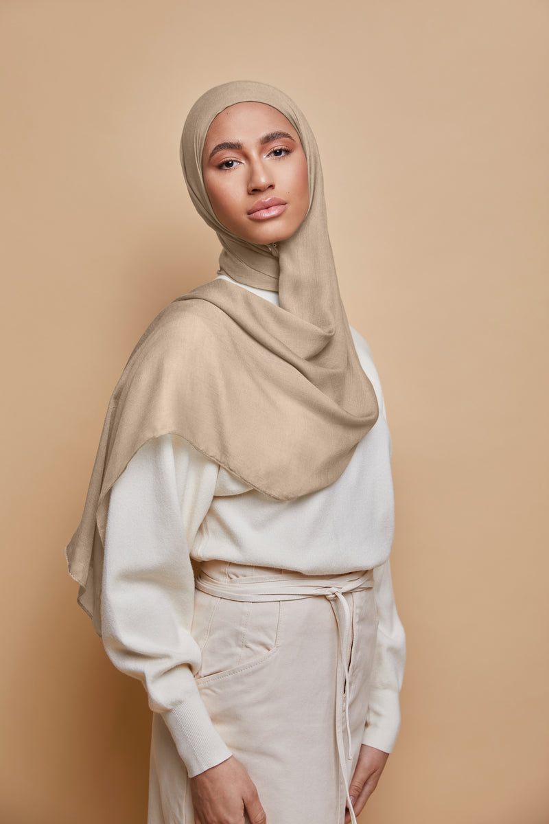 Breathable Modal Hijab - Warm Sand