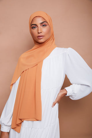 Premium Chiffon Hijab - Caramel