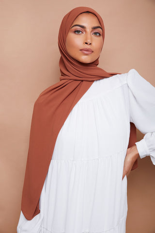 Premium Chiffon Hijab - Chestnut