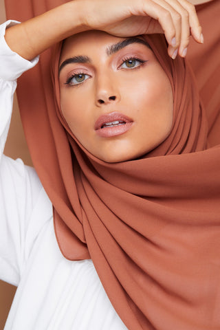 Premium Chiffon Hijab - Chestnut