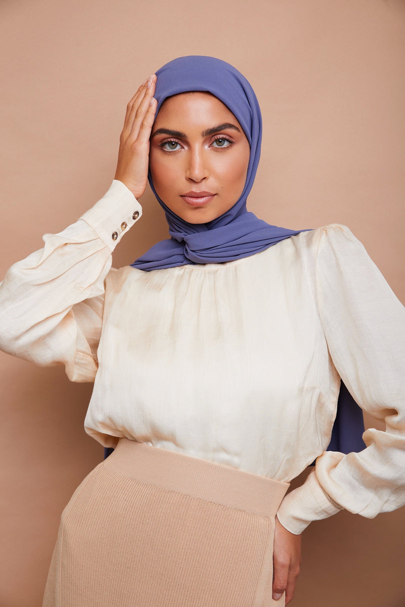 Denim Premium Chiffon Hijab | VOILE CHIC | Chiffon Hijab