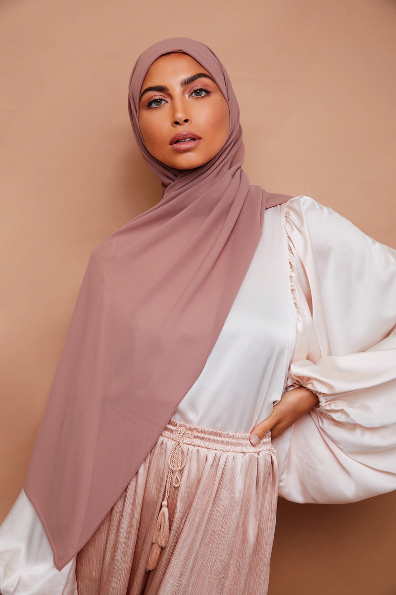 Dusty Rose Chiffon Hijab, VOILE CHIC
