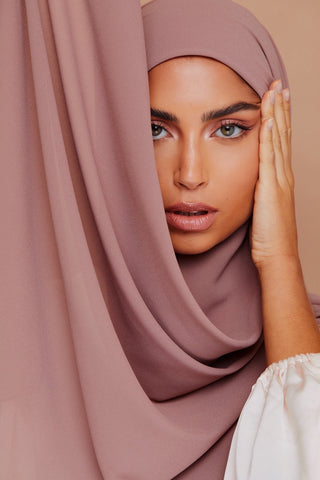 Premium Chiffon Hijab - Dusty Rose