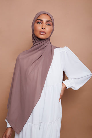 Premium Chiffon Hijab - Earth Gray