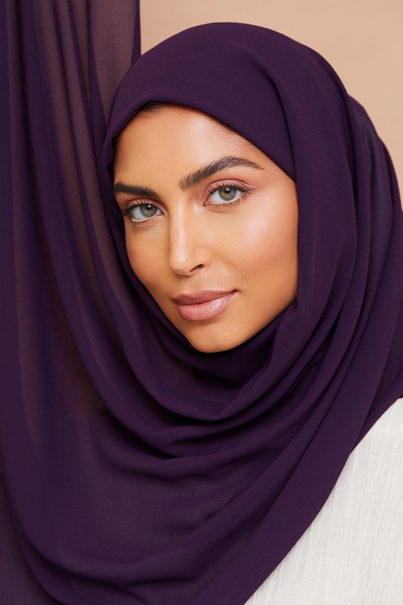 Eggplant Premium Chiffon Hijab | VOILE CHIC | Chiffon Hijab