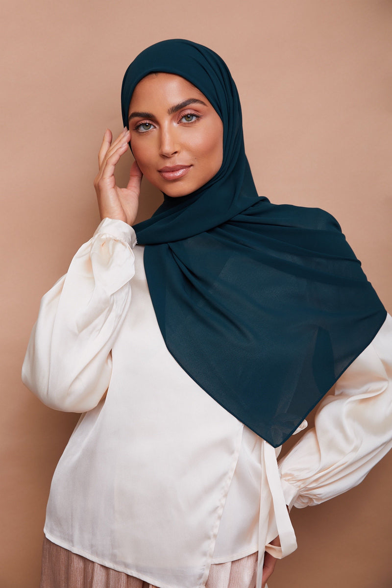 Forest Green Premium Chiffon Hijab | VOILE CHIC | Chiffon Hijab