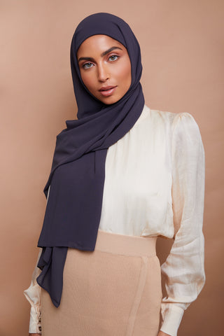 Premium Chiffon Hijab - Gunmetal
