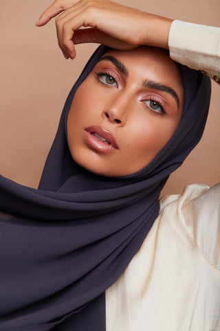 Premium Chiffon Hijab - Gunmetal