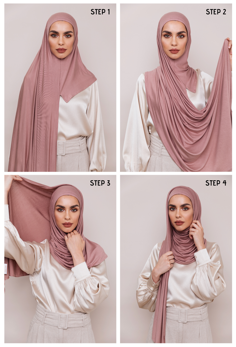 Viscose Instant Long Hijab with Ear Access, Stretchy, Breathable, Soft, and  Silky