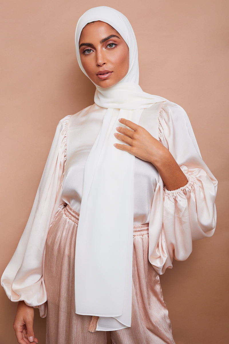 Ivory Premium Chiffon Hijab | VOILE CHIC | Chiffon Hijab