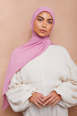Pink Chiffon Hijab – Haute Hijab