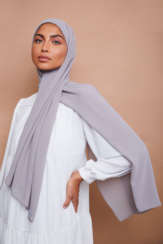 Premium Chiffon Hijab - Light Gray