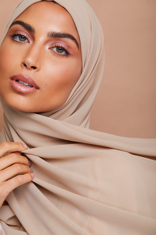Light Taupe Premium Chiffon Hijab | VOILE CHIC | Chiffon Hijab