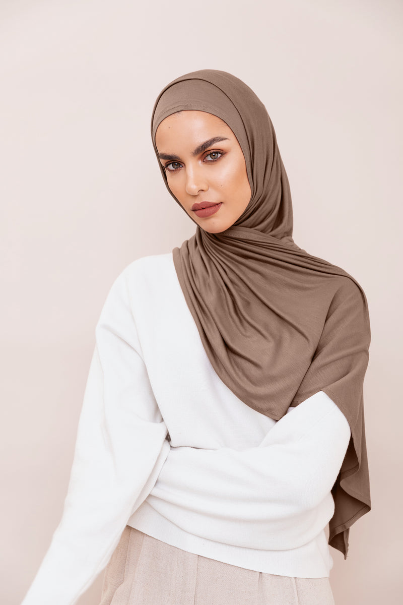 Voile Chic Instant Premium Jersey Hijab - Mocha Mousse