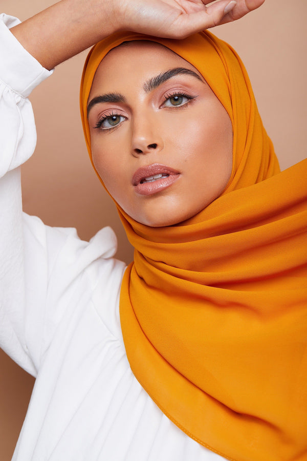 Mustard Premium Chiffon Hijab | VOILE CHIC | Chiffon Hijab