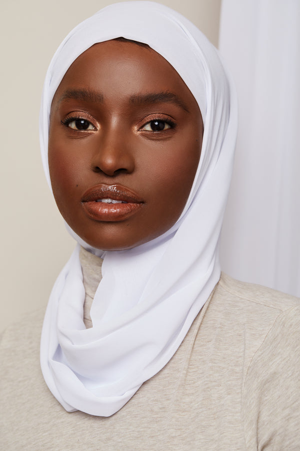White Luxury Chiffon Hijab | VOILE CHIC | Chiffon Hijab