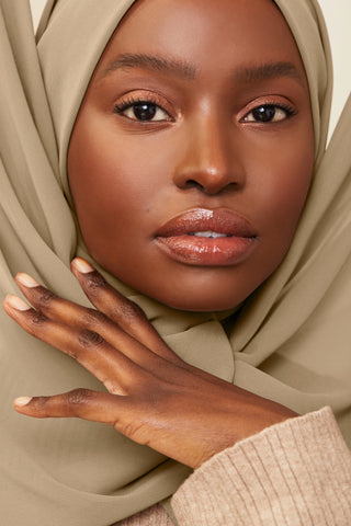 Luxury Chiffon Hijab - Light Taupe