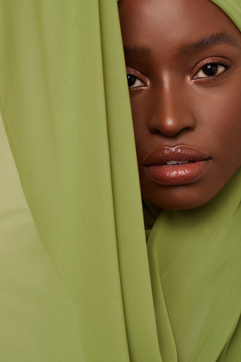 Earth Green  Luxury Chiffon  Hijab | VOILE CHIC | Chiffon Hijab