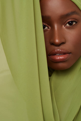 Luxury Chiffon Hijab - Earth Green