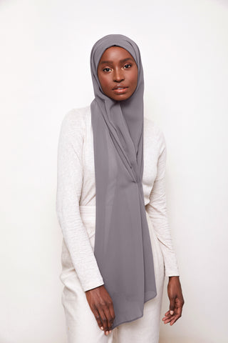 Luxury Chiffon Hijab - Gray