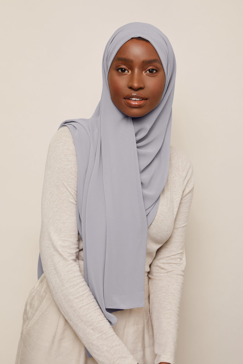 Dove Gray  Luxury Chiffon  Hijab | VOILE CHIC | Chiffon Hijab