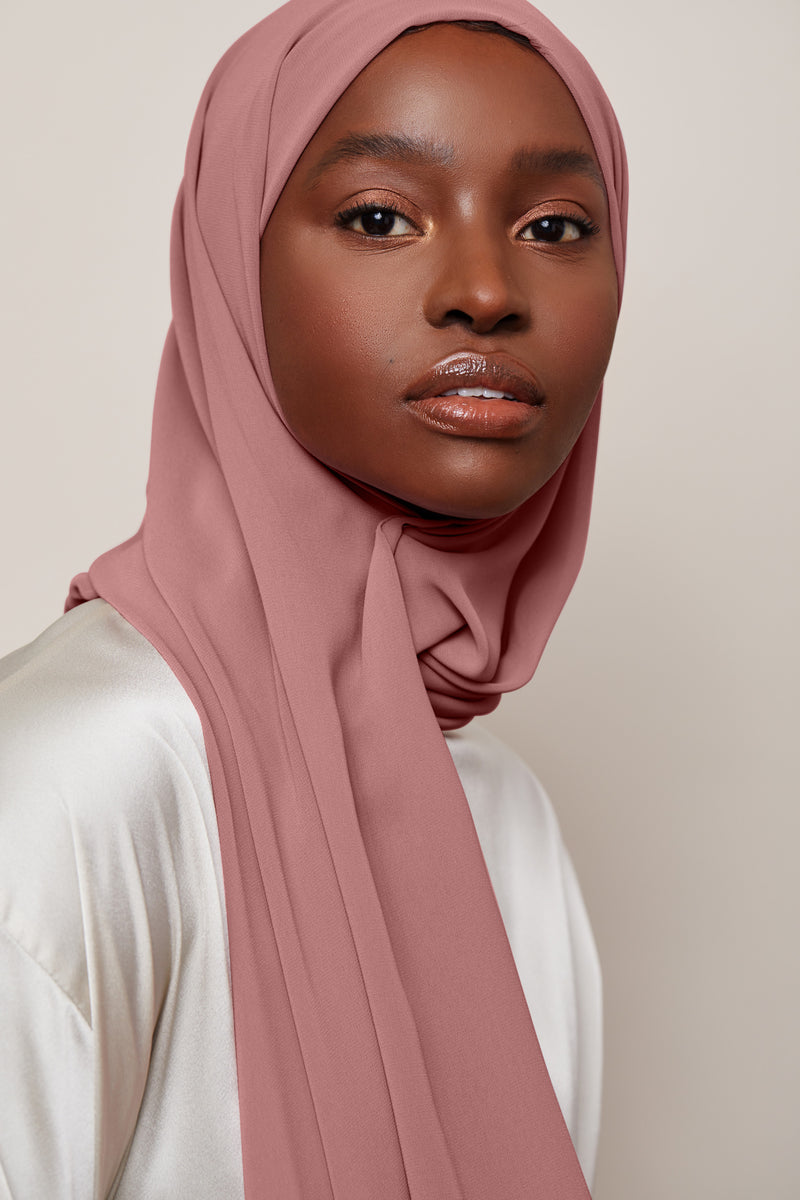 Dusty Rose Luxury Chiffon  Hijab | VOILE CHIC | Chiffon Hijab