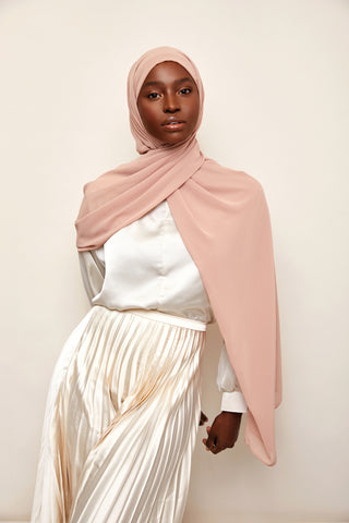Luxury Chiffon Hijab - Taupe Pink