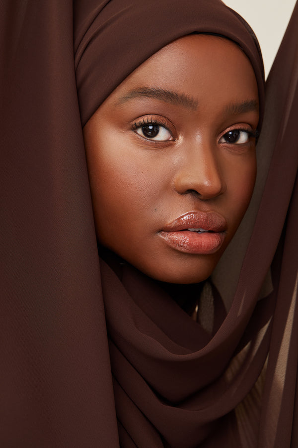 Coffee Brown Luxury Chiffon Hijab | VOILE CHIC | Chiffon Hijab