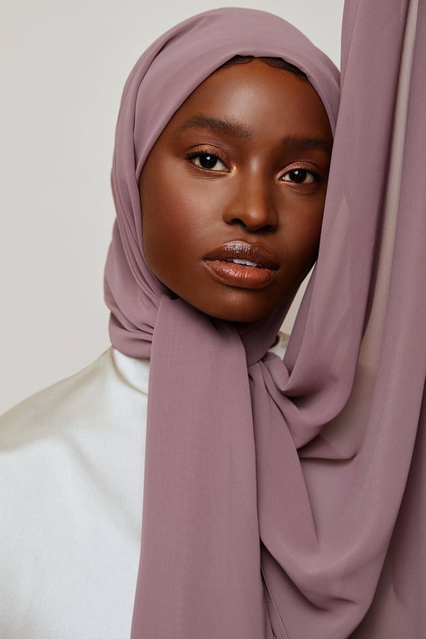 Taupe Pink Chiffon Hijab, VOILE CHIC