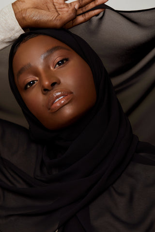 Luxury Chiffon Hijab - Black