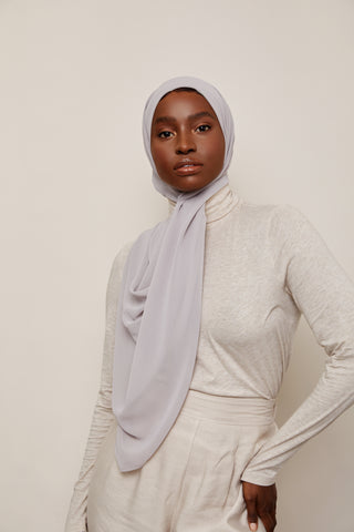 Luxury Chiffon Hijab - Warm Gray