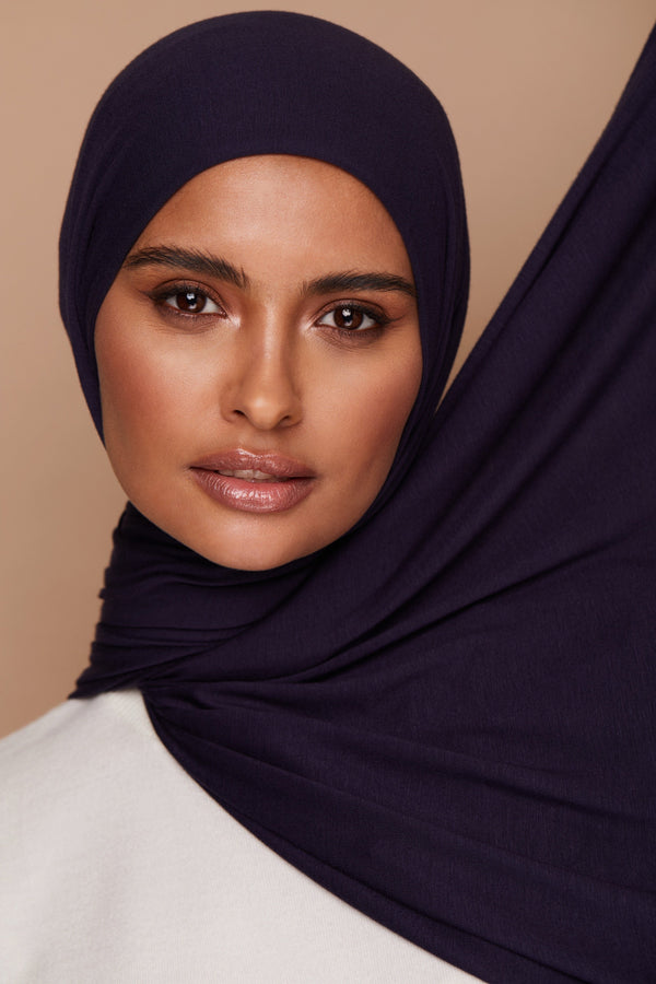 Navy Blue Premium Jersey Hijab | VOILE CHIC | Jersey Hijab