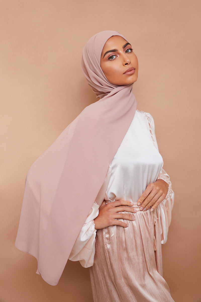 Pink Taupe Chiffon Hijab, VOILE CHIC