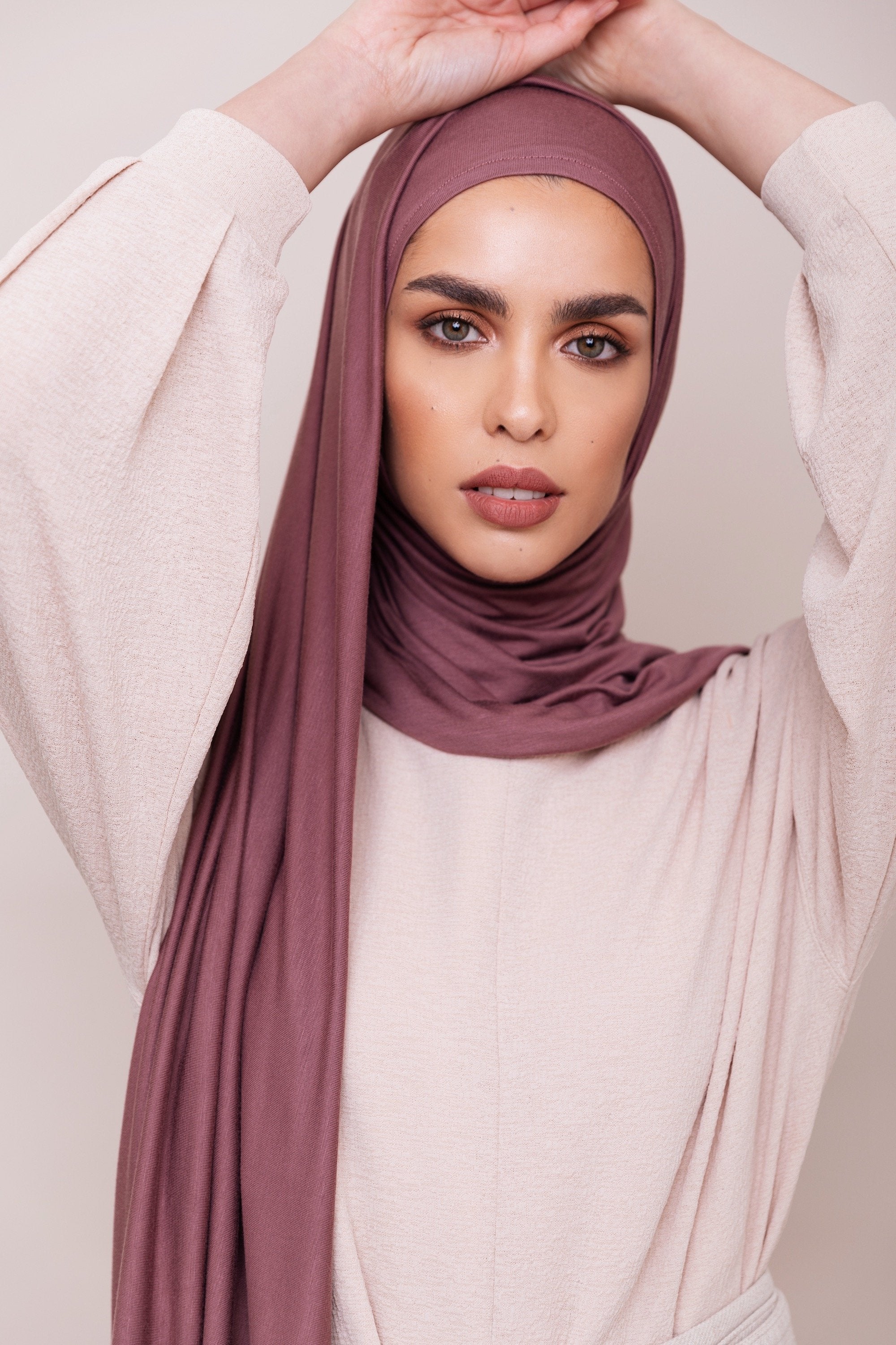Rose Taupe Instant Hijab VOILE CHIC Presewn Instant Jersey Hijab