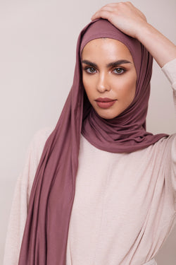 Buy Voile Chic 5 Colors Presewn Instant Premium Jersey Head Scarf Wrap -  Dusty Rose at