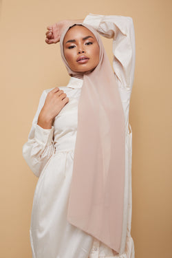 Small Luxury Chiffon Hijab - Nude