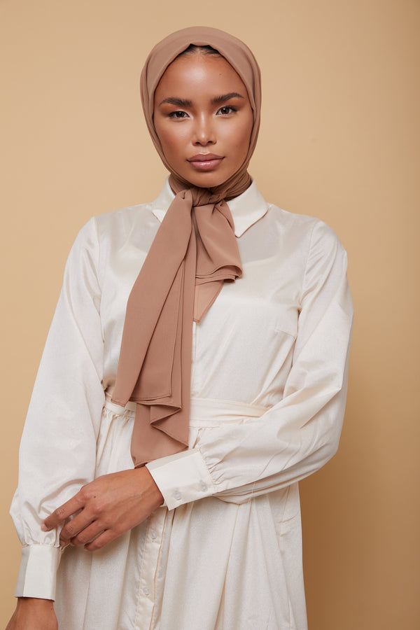 Small Luxury Chiffon Hijab - Light Taupe