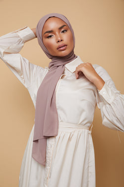 Small Luxury Chiffon Hijab - Mink