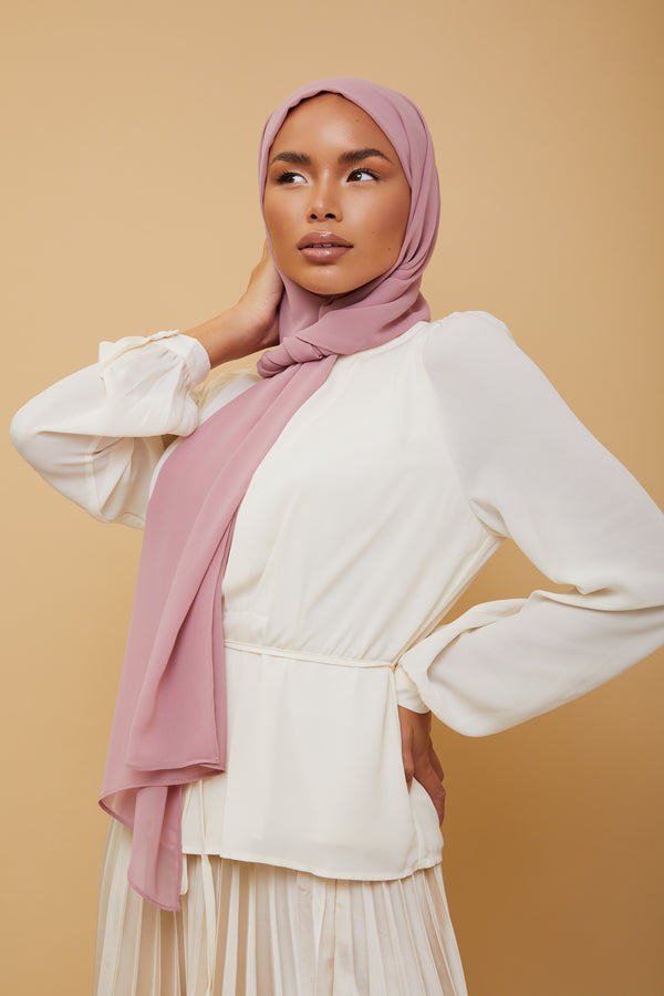 Small Luxury Chiffon Hijab - Blush