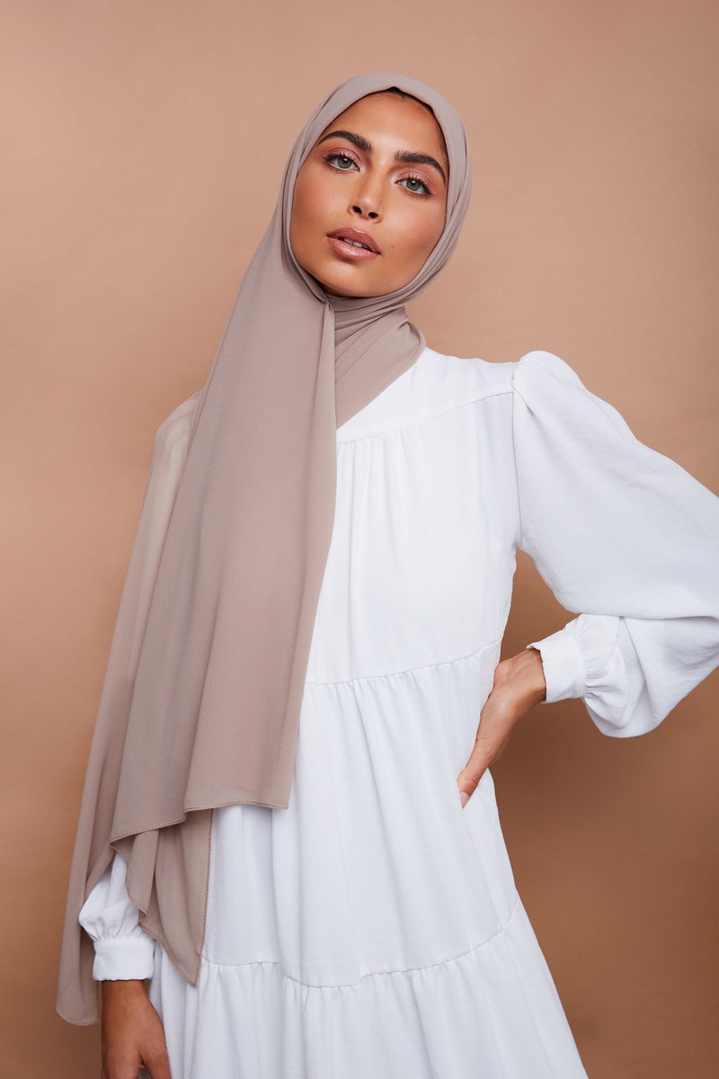 Soft Taupe Premium Chiffon Hijab | VOILE CHIC | Chiffon Hijab