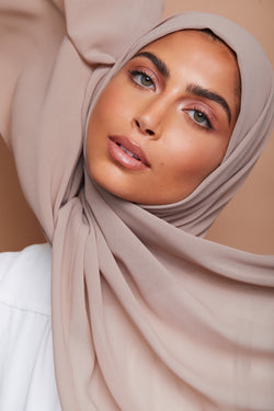 Premium Chiffon Hijab - Pink Taupe